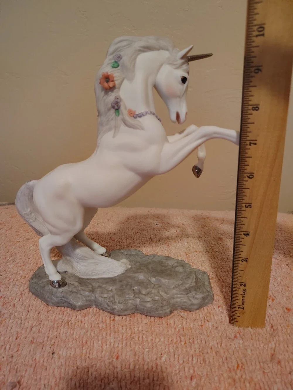 Princeton Gallery Love’s Majesty W/COA Fine Porcelain White Unicorn Floral Mane